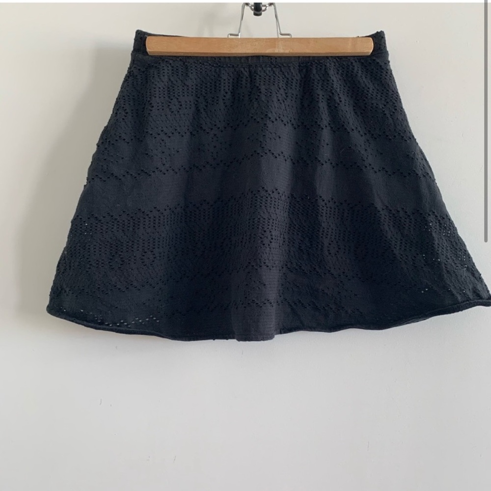 FREE PEOPLE lace overlaid 100% cotton Black Skirt